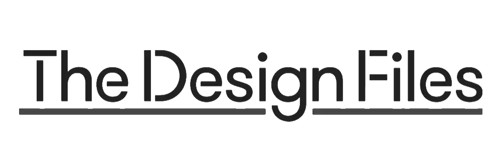 The image shows the text "The Design Files" in bold, black font with a horizontal line running underneath it. The background is transparent, reflecting a modern aesthetic that would appeal to anyone looking for the best duplex designs by a Sydney duplex architect.